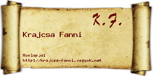 Krajcsa Fanni névjegykártya
