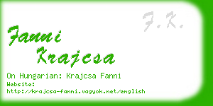 fanni krajcsa business card